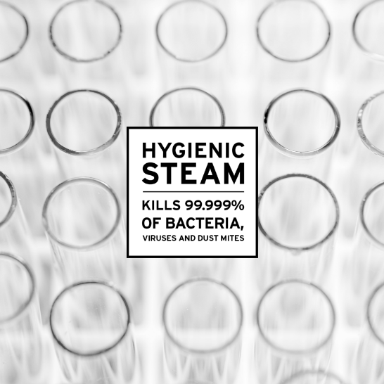 Il vapore DMS Laurastar elimina il 99,99% di virus, dei batteri e degli acari della polvere, testato in laboratorio
